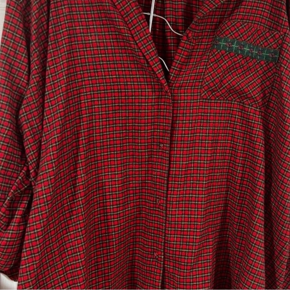 Women's Red Plaid Button Down Shirt